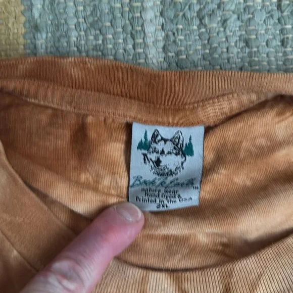 Hand Dyed and Printed Vintage Bald Eagle cut off tee - Picture 2 of 3